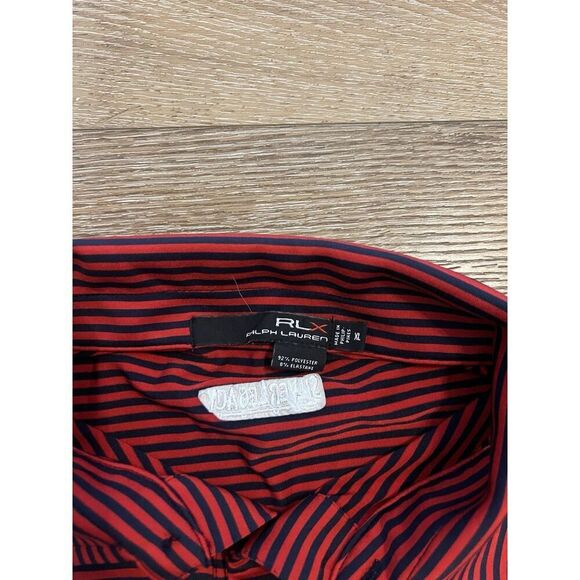 Ralph Lauren Golf Mens Red Striped Short Sleeve Polo Size XL - Picture 3 of 3
